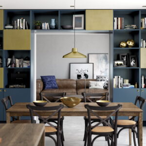 Zola Matte Marine and Ferro Brass_Kitchen